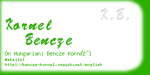 kornel bencze business card